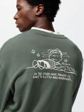 💚Uniqlo x Peanuts✨️ Linus Mule-Headedness Graphic Sweatshirt. Streetwear Y2K 😎